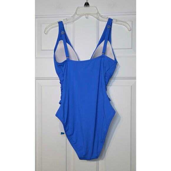 Bleu by Rod Beattie Molded-Cup One-Piece Swimsuit Blue Women's 6 NWT - Picture 2 of 4